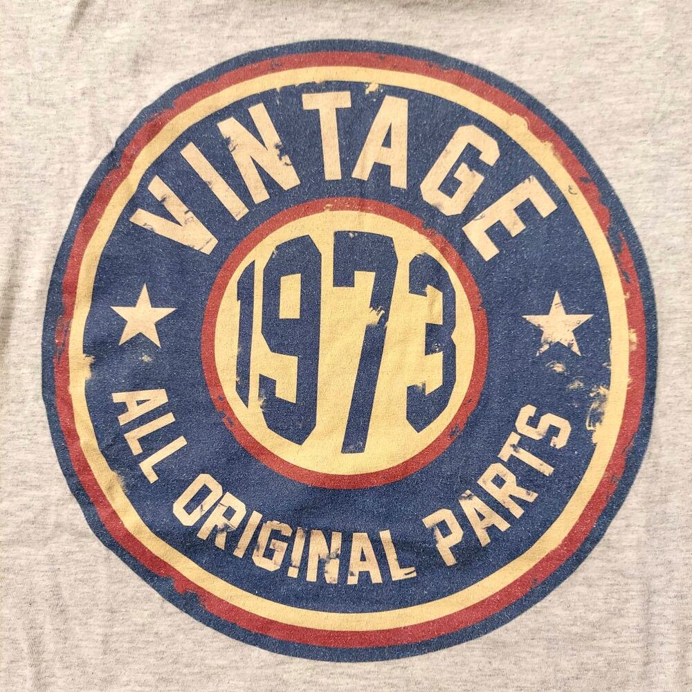 Graphic T-Shirt Mens Large Vintage 1973 All Original Parts Short Sleeve Tee